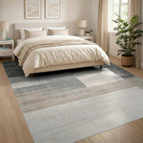 Abstract Distressed Grey Area Rug