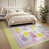 Pastel Easter Bunny Egg Kids Area Rug