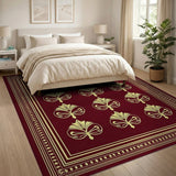 Burgundy Gold Palmette Traditional Persian Rug