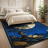 Moonlit Pine Tree Full Moon Night Rug
