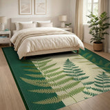 Floral Vintage Lush Fern Green Area Rug