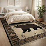 Southwestern Black Bear Silhouette Area Rug