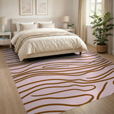 Blush Pink Wavy Abstract Area Rug