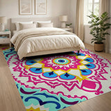 Boho Chic Vibrant Mandala Boho Area Rug