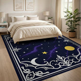 Celestial Navy Star Lightning Area Rug