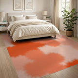 Abstract Orange Splash Area Rug