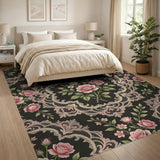 Pink Rose Lace Vintage Area Rug