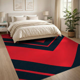 Bold Red Black Chevron Area Rug