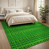 Green Shamrock Geometric Area Rug