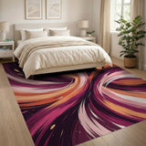 Multi-color and Patterns Swirling Purple Pink Abstract Area Rug