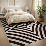 Geometric Modern Black and White Bold Black White Zigzag Geometric Area Rug