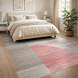 Modern Red and Grey Geometric Area Rug