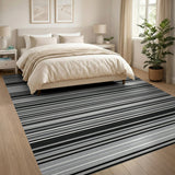Bold Black White Striped No. 7 Area Rug