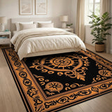 Orange Ornate Traditional Persian Area Rug