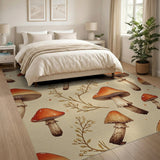 Boho Mushroom Toadstool Pattern Area Rug