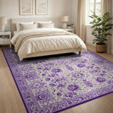 Imperial Purple Floral Persian Area Rug