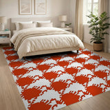 Bold Red Geometric Area Rug
