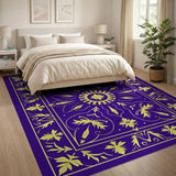 Purple Gold Ornate Persian Medallion Rug