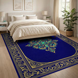 Opulent Navy Persian Medallion Area Rug
