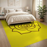Sunny Yellow Rose Outline Area Rug