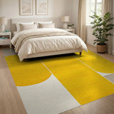 Yellow Ovals on Neutral Geometric Area Rug