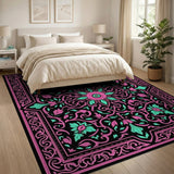 Multi-color and Patterns Vibrant Pink Teal Traditional Persian Area Rug