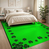 Emerald Shamrock Border Area Rug