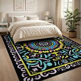 Multi-color and Patterns Vibrant Multi-Color Mandala Persian Area Rug