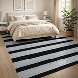 Bold Black White Striped No. 2 Area Rug