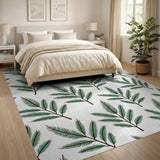 Green Fir Branch Pattern Area Rug