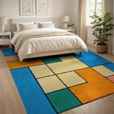 Geometric Modern Multi-color and Patterns Vibrant Multi-Color Geometric Area Rug