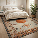 Southwestern Orange Sunburst Area Rug