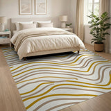 Brown and Tan Wavy Brown Tan Abstract Area Rug
