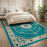 Teal Persian Medallion No. 9 Area Rug