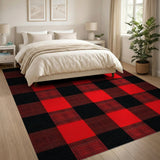 Red Classic Red Black Buffalo Plaid Area Rug