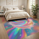 Rainbow Cotton Candy Swirl Area Rug