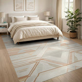 Modern Geometric Beige Geometric Modern Area Rug
