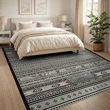 Heritage Tribal Black and White Black White Heritage Tribal Woven Rug