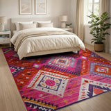 Vibrant Pink Diamond Southwestern Rug