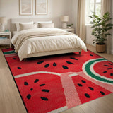 Vibrant Watermelon Fruit Pattern Area Rug