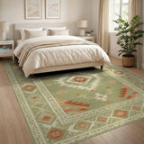 Green Southwestern Area Rug