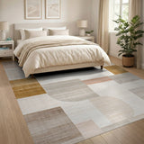 Abstract Geometric Beige Geometric Modern Area Rug