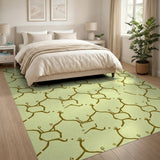 Beige Geometric Stick Figure Pattern Rug