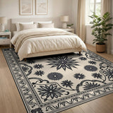 Ornate Floral Beige Area Rug