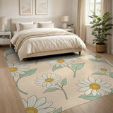 Whimsical Daisy Print Area Rug