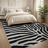 Black and White Bold Zebra Stripe Black White Area Rug