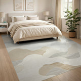 Abstract Beige Cloud Wave Area Rug