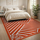 Xufferonin Bold Red Geometric Tribal Rug