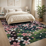 Pink Pink Cherry Blossom Sakura Area Rug