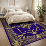 Royal Purple Gold Ornate Persian Rug
